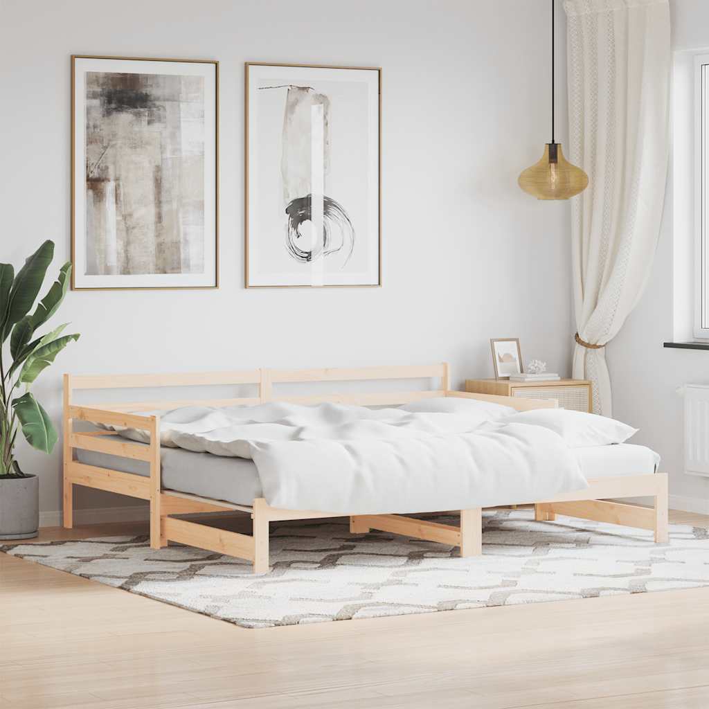 vidaXL Lit de repos extensible Blanc 80x200 cm Bois de pin massif
