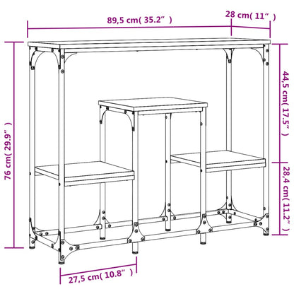vidaXL Konsolentisch Räuchereiche 89,5x28x76 cm Holzwerkstoff