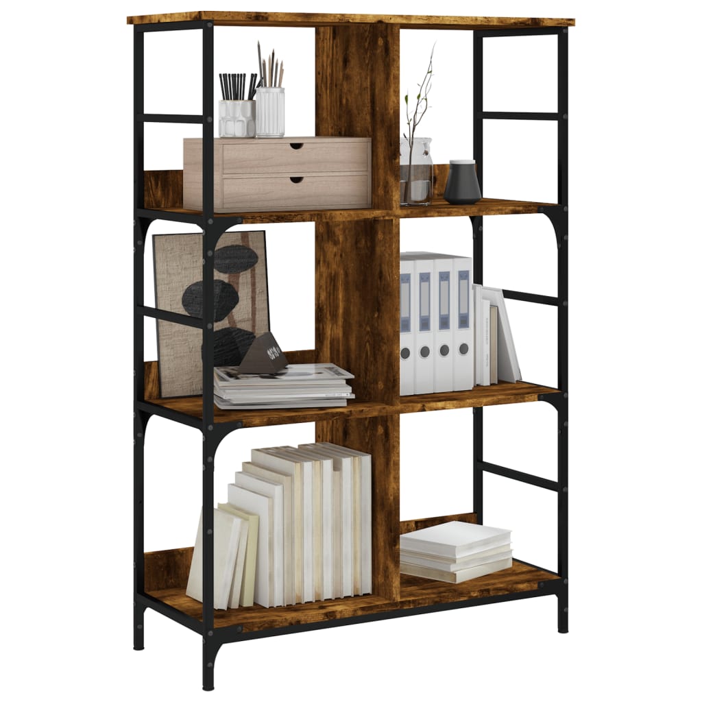 vidaXL Bücherregal Räuchereiche 78,5x33x117,5 cm Holzwerkstoff