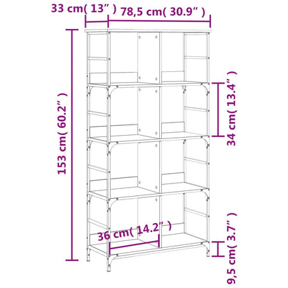 vidaXL Bücherregal Sonoma-Eiche 78,5x33x153 cm Holzwerkstoff