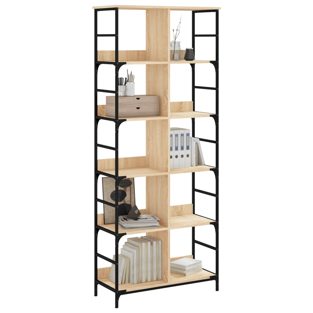 vidaXL Bücherregal Sonoma-Eiche 78,5x33x188,5 cm Holzwerkstoff