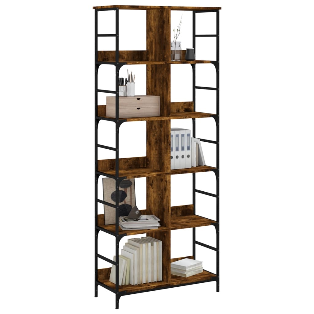 vidaXL Bücherregal Räuchereiche 78,5x33x188,5 cm Holzwerkstoff