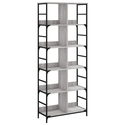vidaXL Bücherregal Grau Sonoma 78,5x33x188,5 cm Holzwerkstoff