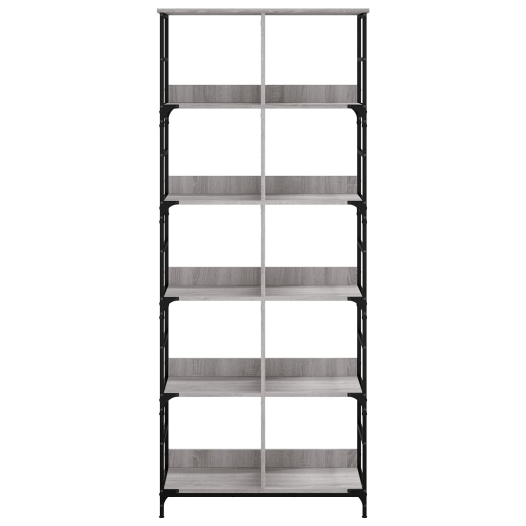 vidaXL Bücherregal Grau Sonoma 78,5x33x188,5 cm Holzwerkstoff