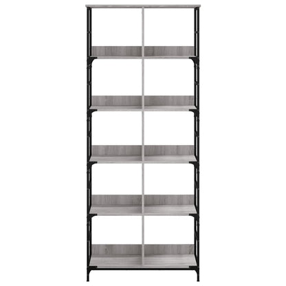 vidaXL Bücherregal Grau Sonoma 78,5x33x188,5 cm Holzwerkstoff
