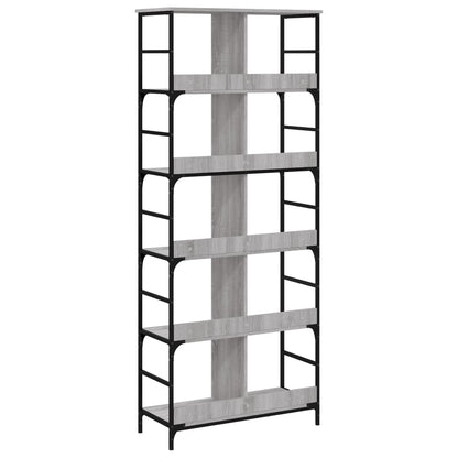 vidaXL Bücherregal Grau Sonoma 78,5x33x188,5 cm Holzwerkstoff