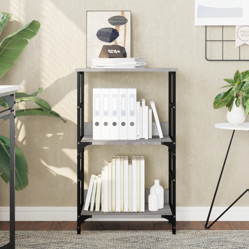 vidaXL Bücherregal Grau Sonoma 50x33x82 cm Holzwerkstoff