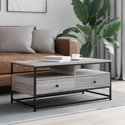 vidaXL Couchtisch Grau Sonoma 100x51x45 cm Holzwerkstoff