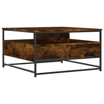 vidaXL Table basse chêne fumé 80x80x45 cm bois d'ingénierie