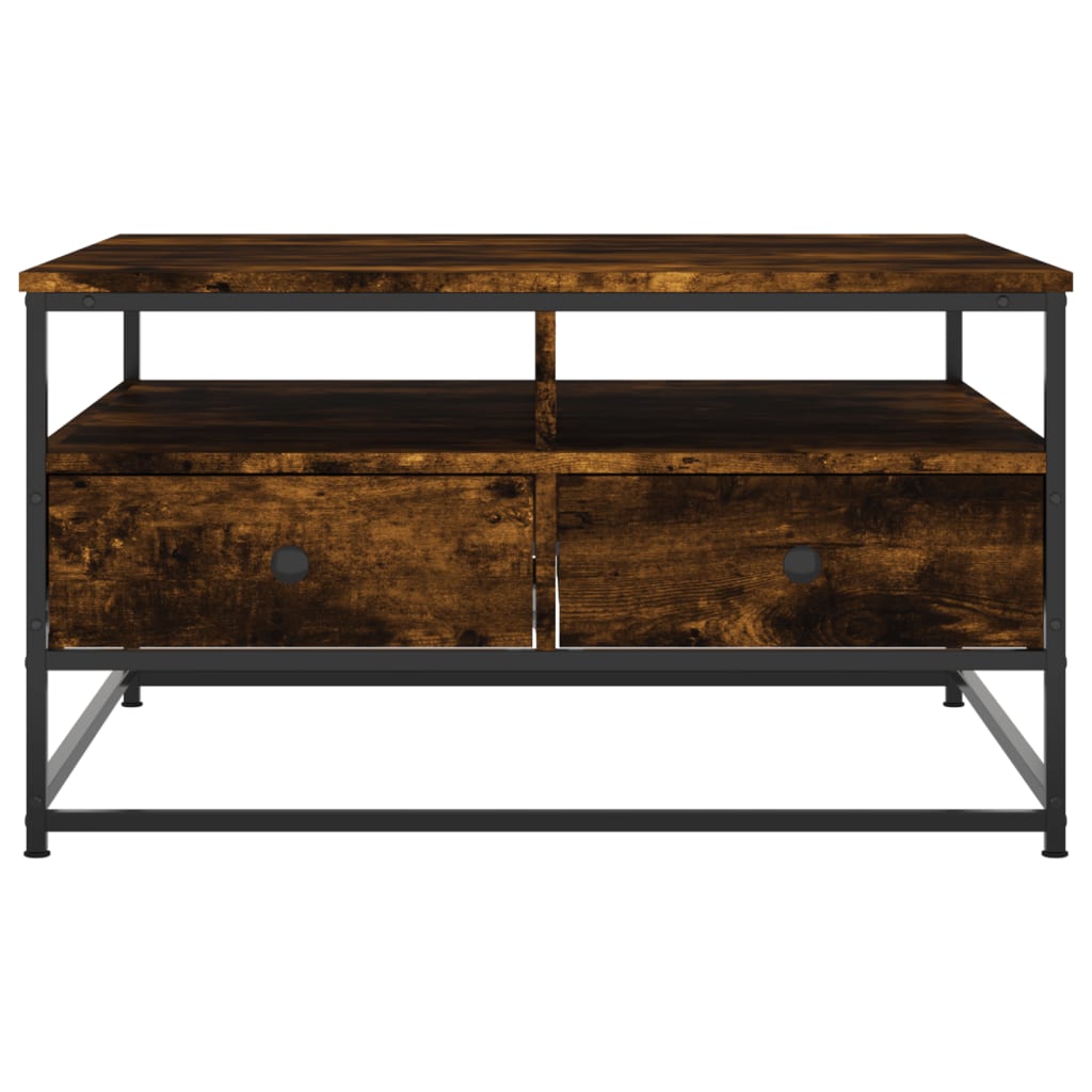 vidaXL Table basse chêne fumé 80x80x45 cm bois d'ingénierie