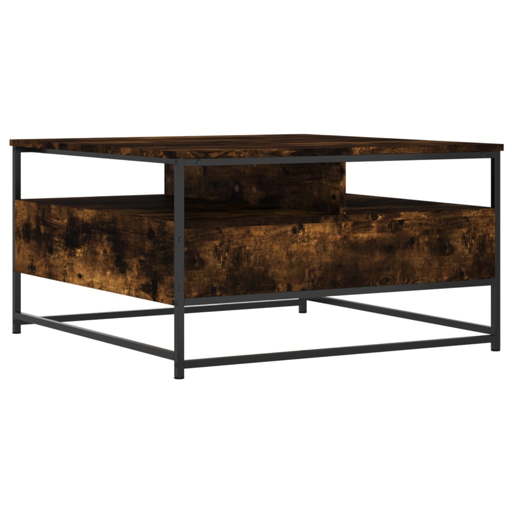vidaXL Table basse chêne fumé 80x80x45 cm bois d'ingénierie