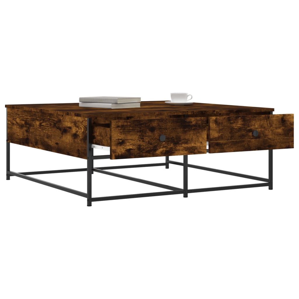 vidaXL Couchtisch Räuchereiche 100x99x40 cm Holzwerkstoff