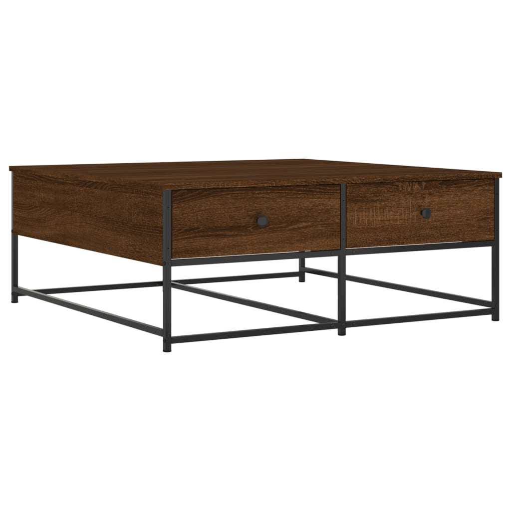 vidaXL Table basse marron aspect chêne 100x99x40 cm Bois d'ingénierie