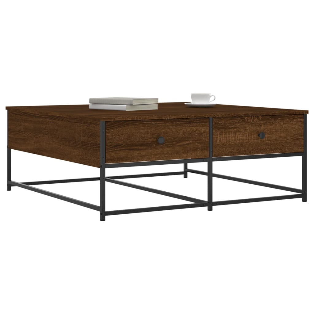 vidaXL Table basse marron aspect chêne 100x99x40 cm Bois d'ingénierie