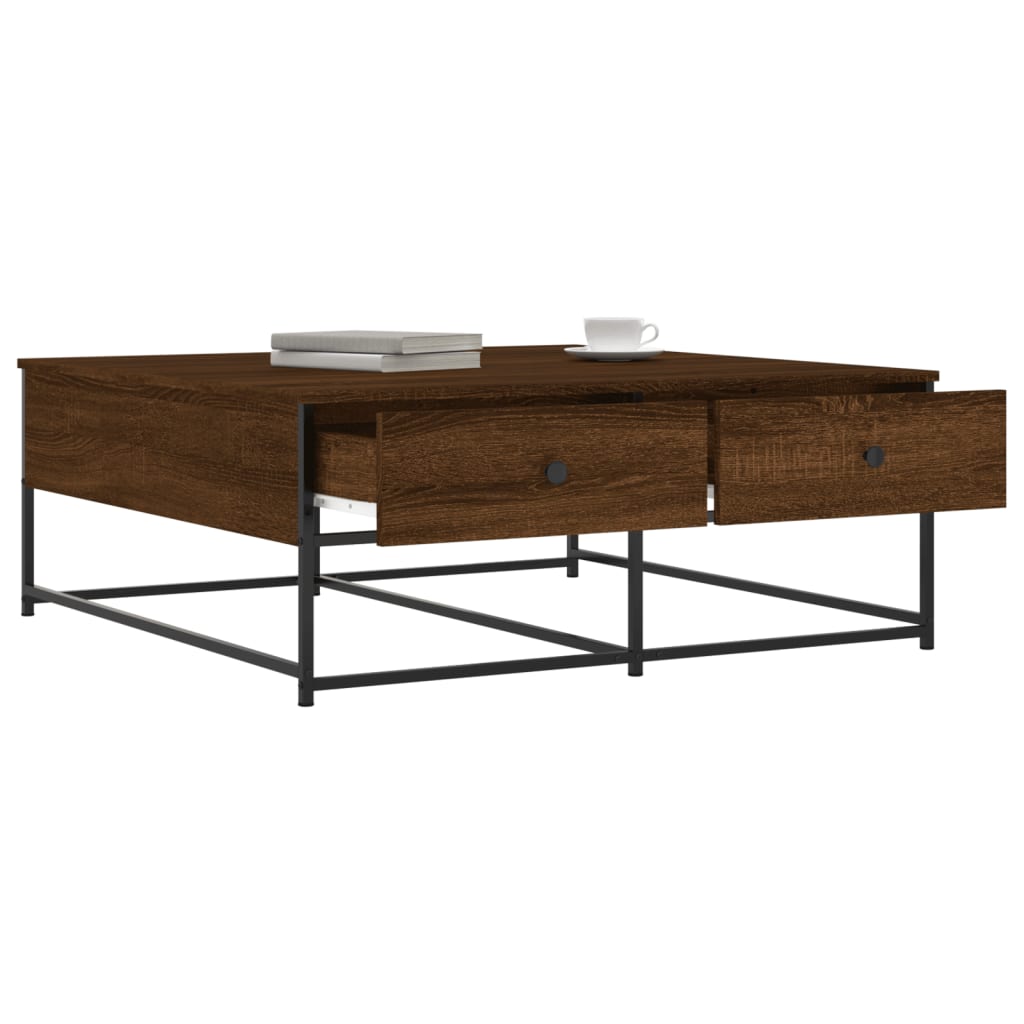 vidaXL Table basse marron aspect chêne 100x99x40 cm Bois d'ingénierie