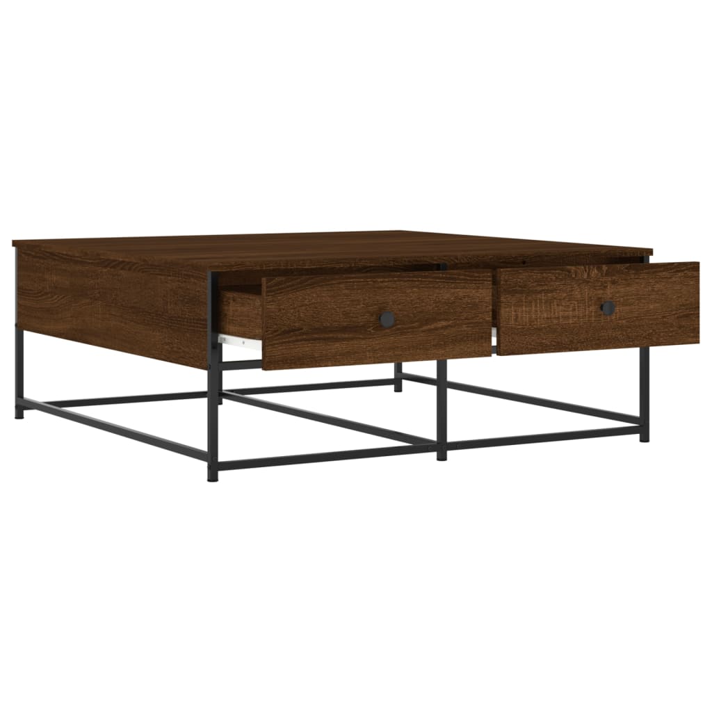 vidaXL Table basse marron aspect chêne 100x99x40 cm Bois d'ingénierie