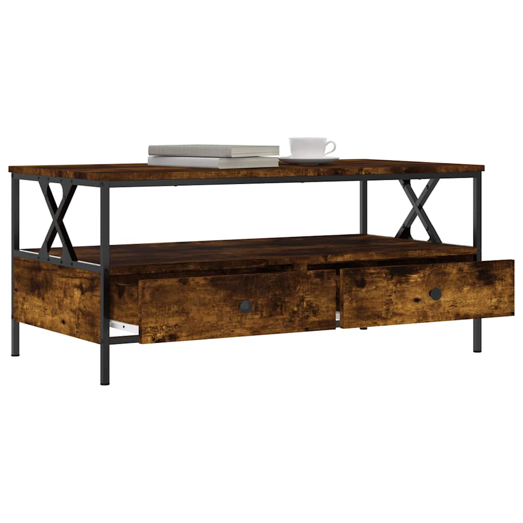 vidaXL Couchtisch Räuchereiche 100x51x45 cm Holzwerkstoff