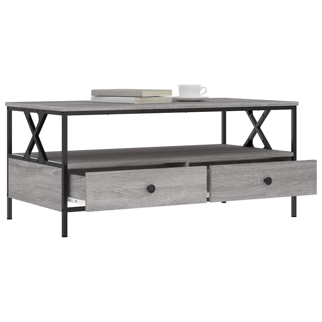 vidaXL Table basse gris Sonoma 100x51x45 cm Aggloméré