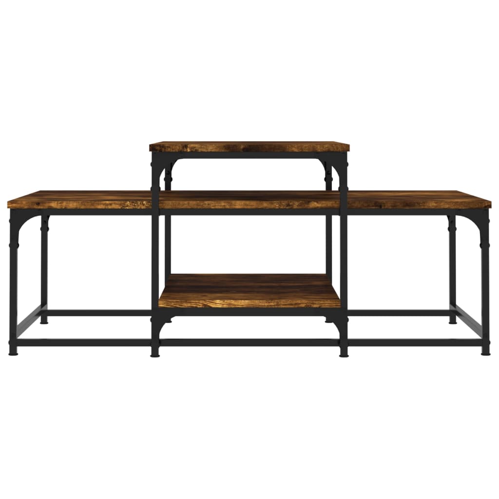 vidaXL Table basse chêne fumé 102x60x45 cm bois d'ingénierie