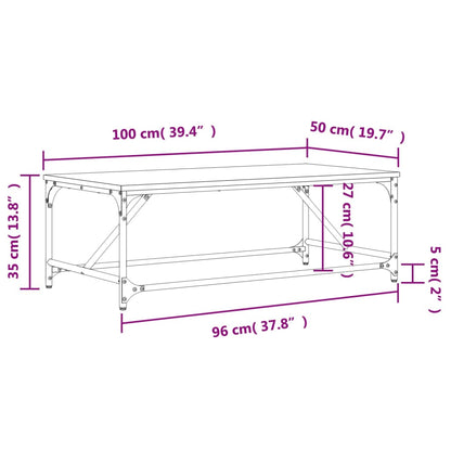vidaXL Couchtisch Räuchereiche 100x50x35 cm Holzwerkstoff