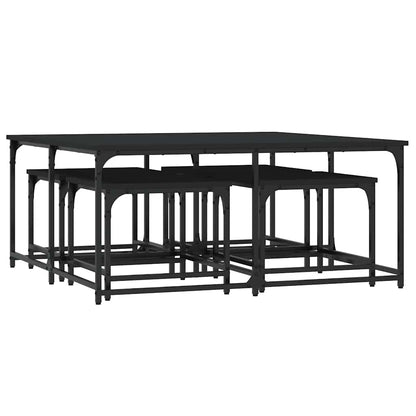 vidaXL Satztische 5 Stk. Schwarz Holzwerkstoff