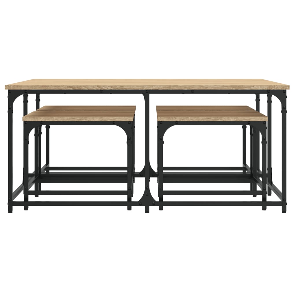 vidaXL Tables gigognes 5 pcs Aggloméré couleur chêne Sonoma