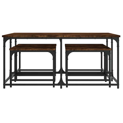 vidaXL Tables gigognes 5 pcs chêne fumé Bois d'ingénierie
