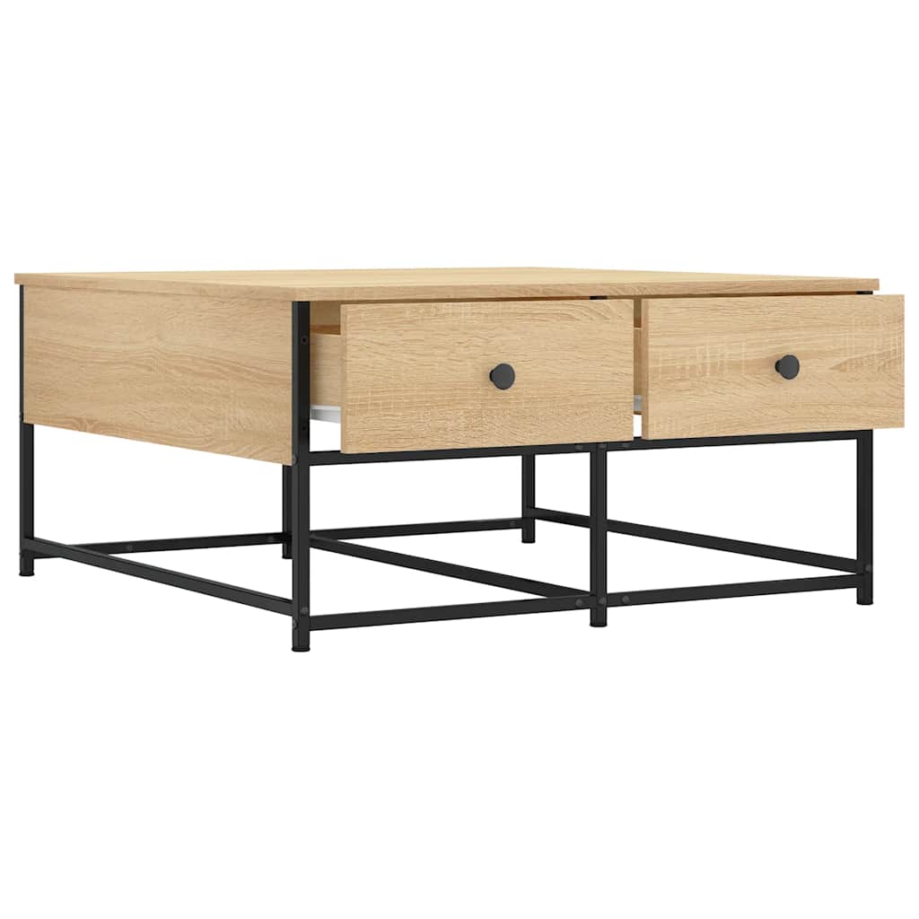 vidaXL Table basse chêne Sonoma 80x80x40 cm bois d'ingénierie