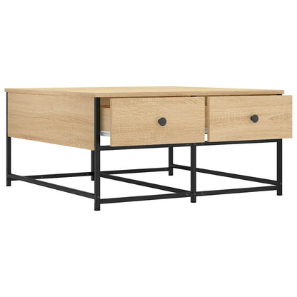vidaXL Table basse chêne Sonoma 80x80x40 cm bois d'ingénierie
