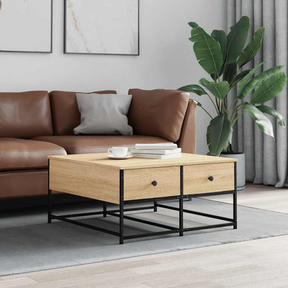 vidaXL Table basse chêne Sonoma 80x80x40 cm bois d'ingénierie