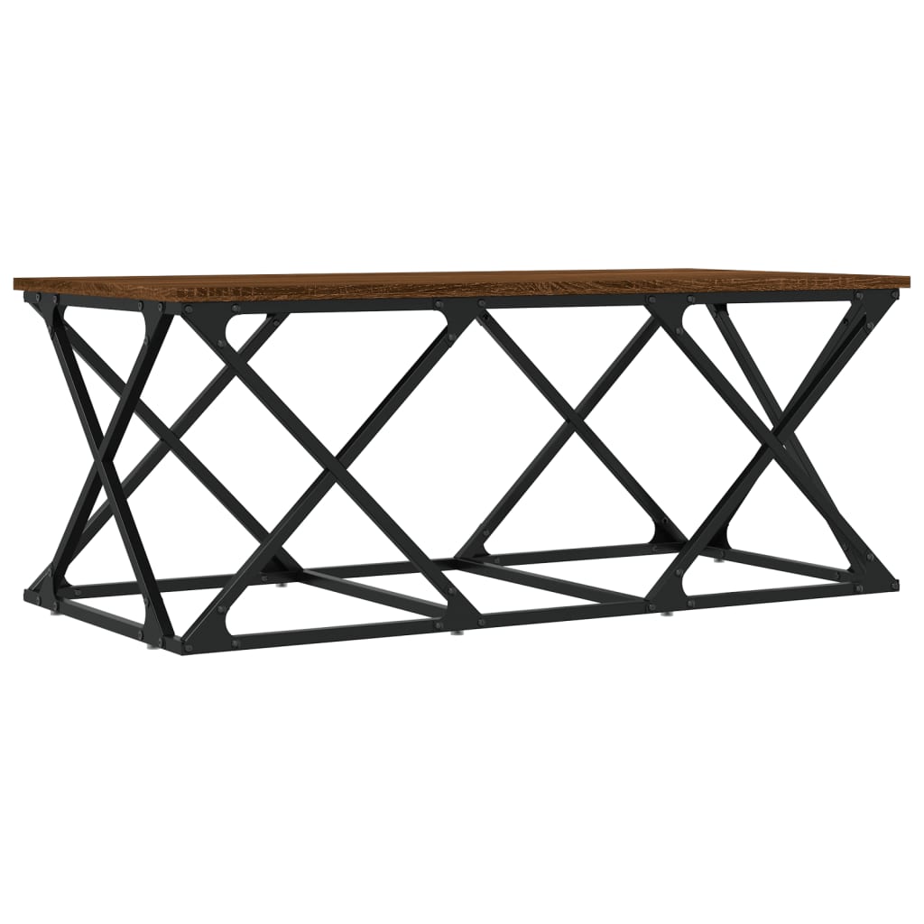 vidaXL Table basse marron aspect chêne 100x49x40 cm aggloméré