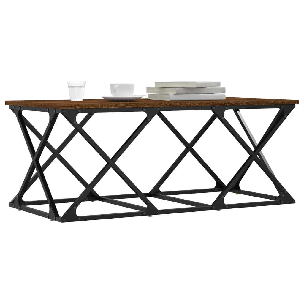 vidaXL Table basse marron aspect chêne 100x49x40 cm aggloméré