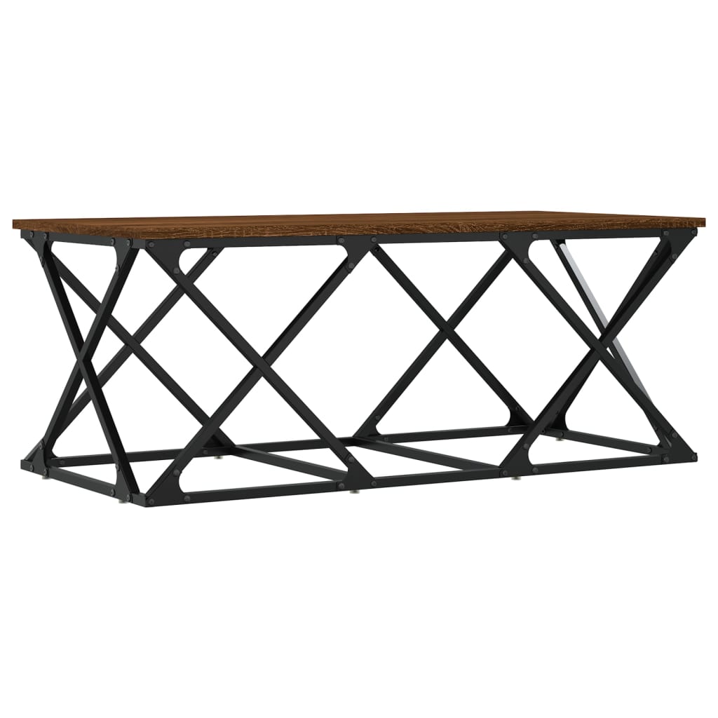 vidaXL Table basse marron aspect chêne 100x49x40 cm aggloméré