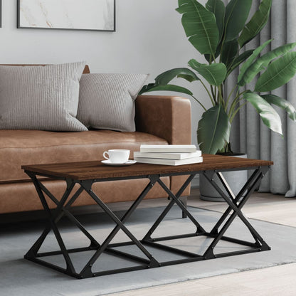 vidaXL Table basse marron aspect chêne 100x49x40 cm aggloméré