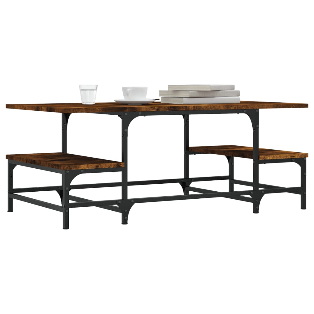 vidaXL Table basse chêne fumé 100x50,5x40 cm bois d'ingénierie