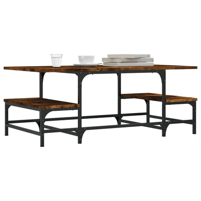 vidaXL Table basse chêne fumé 100x50,5x40 cm bois d'ingénierie