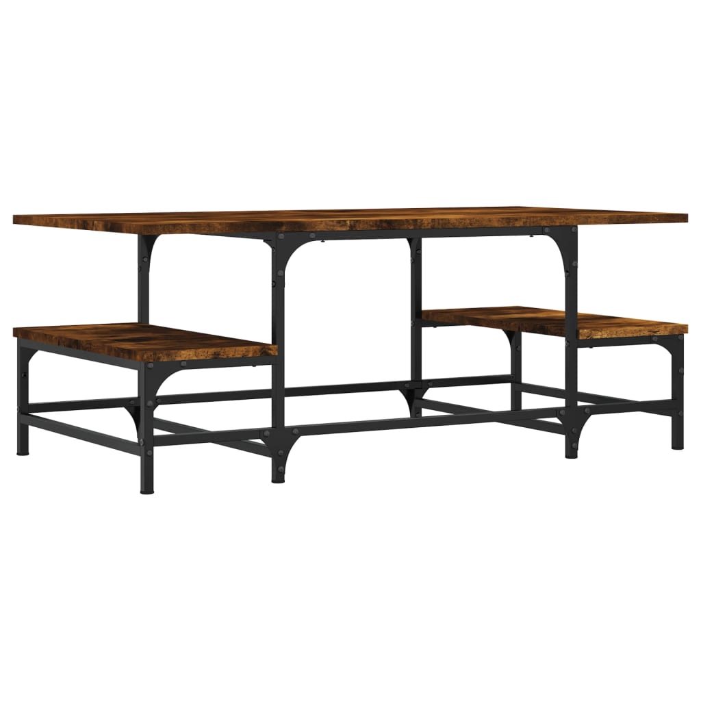 vidaXL Table basse chêne fumé 100x50,5x40 cm bois d'ingénierie