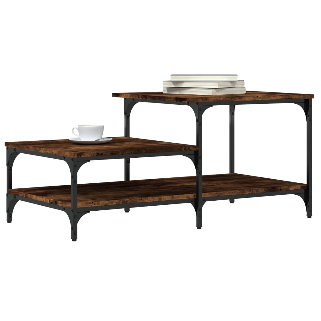vidaXL Table basse chêne fumé 100x50,5x45 cm Bois d'ingénierie