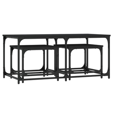 vidaXL Tables gigognes 3 pcs Noir Bois d'ingénierie