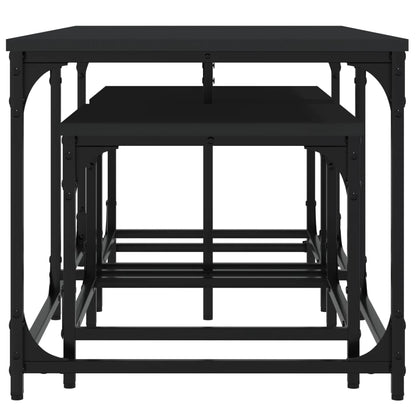 vidaXL Tables gigognes 3 pcs Noir Bois d'ingénierie