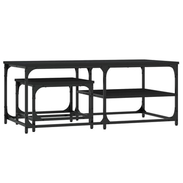 vidaXL Tables gigognes 2 pcs Noir Bois d'ingénierie