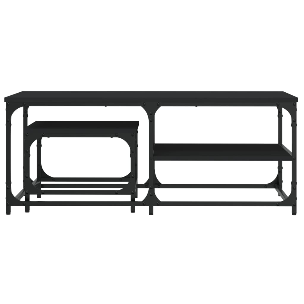 vidaXL Tables gigognes 2 pcs Noir Bois d'ingénierie