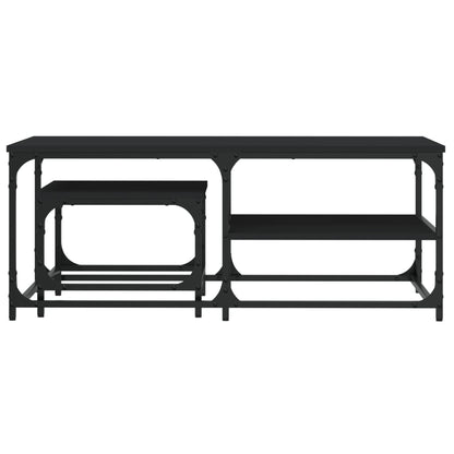 vidaXL Tables gigognes 2 pcs Noir Bois d'ingénierie