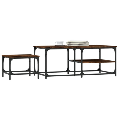 vidaXL Tables gigognes 2 pcs Chêne fumé Bois d'ingénierie