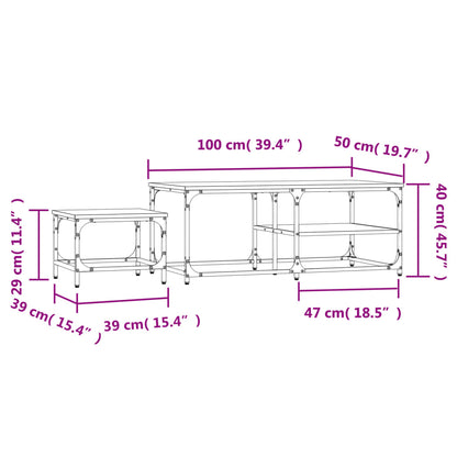 vidaXL Tables gigognes 2 pcs Chêne fumé Bois d'ingénierie
