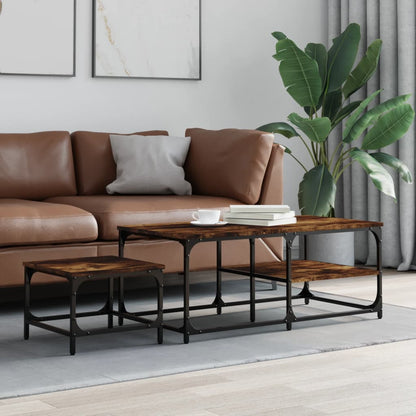 vidaXL Tables gigognes 2 pcs Chêne fumé Bois d'ingénierie