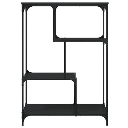 vidaXL Bücherregal Schwarz 81x36x115 cm Holzwerkstoff und Stahl