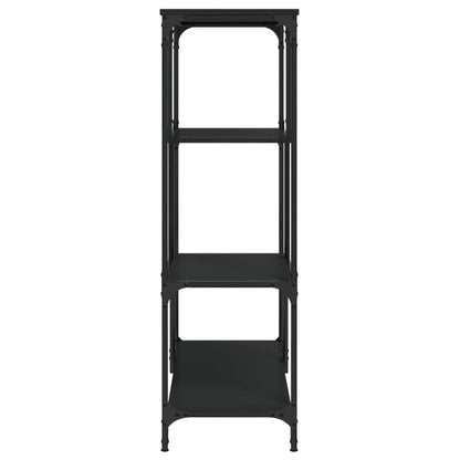 vidaXL Bücherregal Schwarz 81x36x115 cm Holzwerkstoff und Stahl