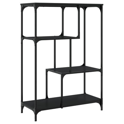 vidaXL Bücherregal Schwarz 81x36x115 cm Holzwerkstoff und Stahl