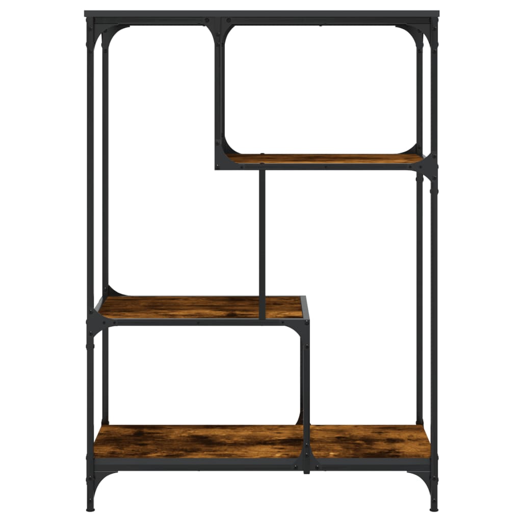 vidaXL Bücherregal Räuchereiche 81x36x115 cm Holzwerkstoff und Stahl